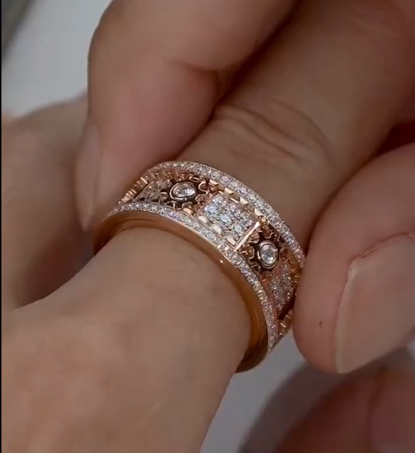 50% OFF Handmade Diamond Ornate Geometric 3D Band Ring (Buy 2 Free Shipping)